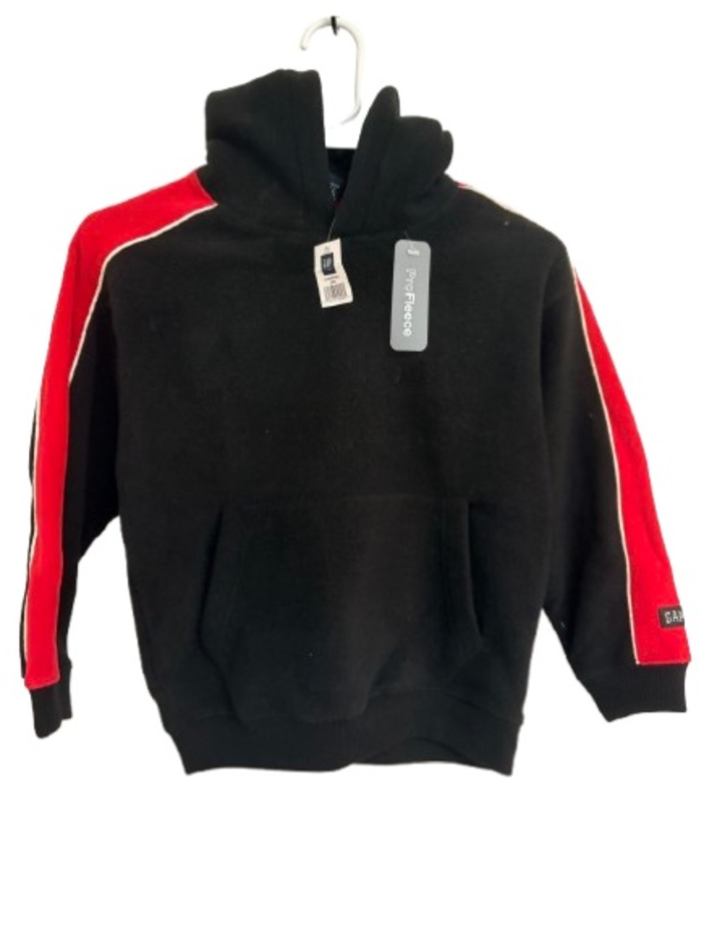 GAP Black Fleece Hoodie with Red Neck Detail